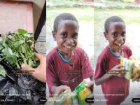 Bocah di Papua Barter Kangkung dengan Sebungkus Mie Instan, Viral di Media Sosial