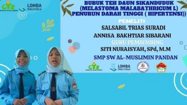 Annisa Bakhtiar Sibarani dan Salsabil Jadi Duta Sumut Ikuti Lomba Peneliti Belia Tingkat Nasional 2023