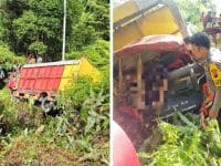 Truk Bermuatan Batu Bata Masuk Jurang di Sitahuis 2 Korban Meninggal di Tempat
