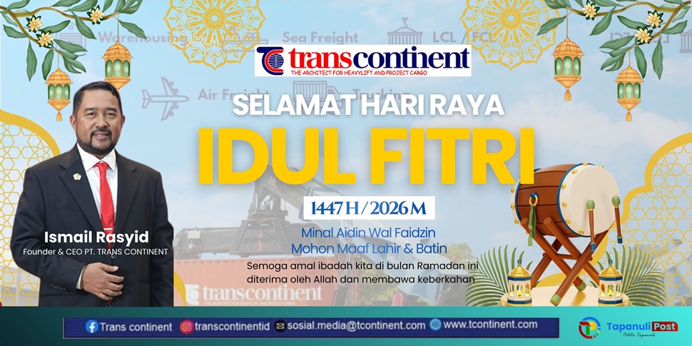 Banner ucapan selamat Idulfitri 1447 H / 2026 Trans Continent
